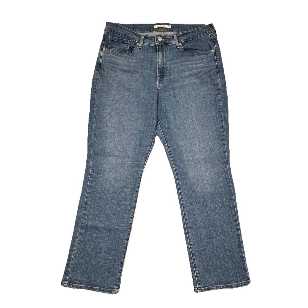 Levis Classic Straight Jeans Womens 31 Blue Denim Stretch Measures 33 x 27.5